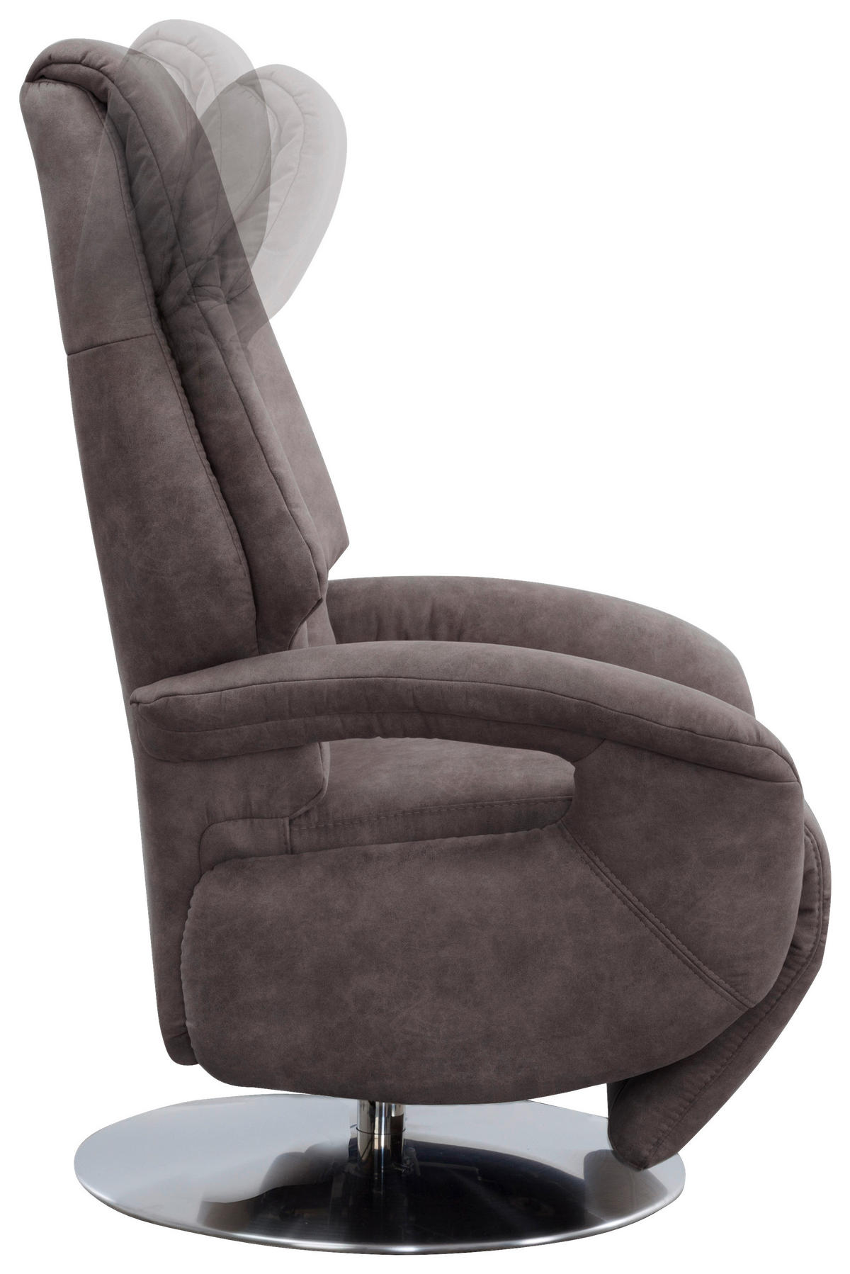 RELAXSESSEL in Textil Anthrazit  - Chromfarben/Anthrazit, Konventionell, Textil/Metall (74/111/77cm) - Sit & More
