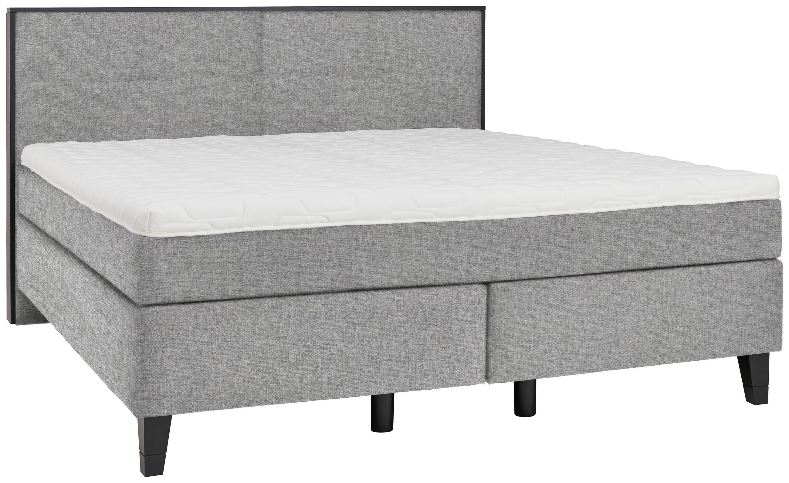 BOXSPRINGBETT 180/200 cm  in Taupe  - Taupe/Schwarz, Design, Holz/Textil (180/200cm) - Hom`in
