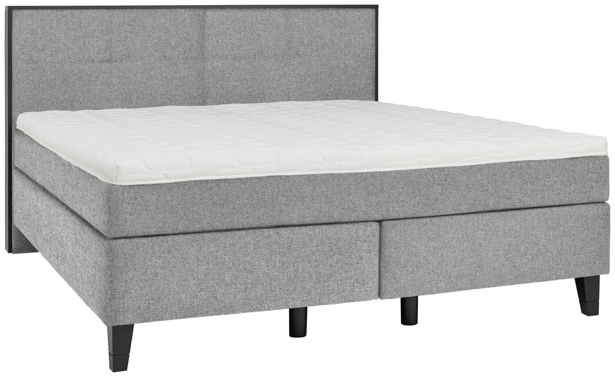 BOXSPRINGBETT 160/200 cm  Taupe  - Taupe/Schwarz, Design, Holz/Textil (160/200cm) - Hom`in
