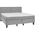 BOXSPRINGBETT 160/200 cm  in Taupe  - Taupe/Schwarz, Design, Holz/Textil (160/200cm) - Hom`in