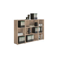 AKTENREGAL Sonoma Eiche  - Silberfarben/Sonoma Eiche, MODERN, Holzwerkstoff (172,6/113,6/33cm) - MID.YOU
