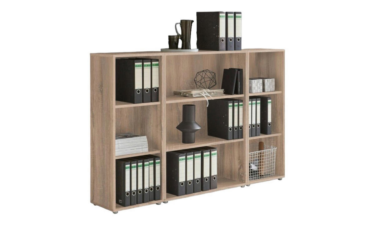 AKTENREGAL Sonoma Eiche  - Silberfarben/Sonoma Eiche, MODERN, Holzwerkstoff (172,6/113,6/33cm) - MID.YOU