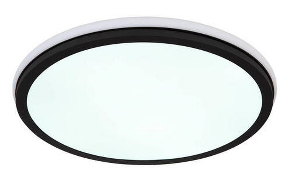 LED MENNYEZETI LÁMPA - fekete/opál, Design, műanyag/fém (45/7cm) - Globo