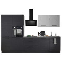 KUCHYNSKÁ LINKA NEW YORK - čierna/sivá, Design, kov/kompozitné drevo (320cm) - MID.YOU