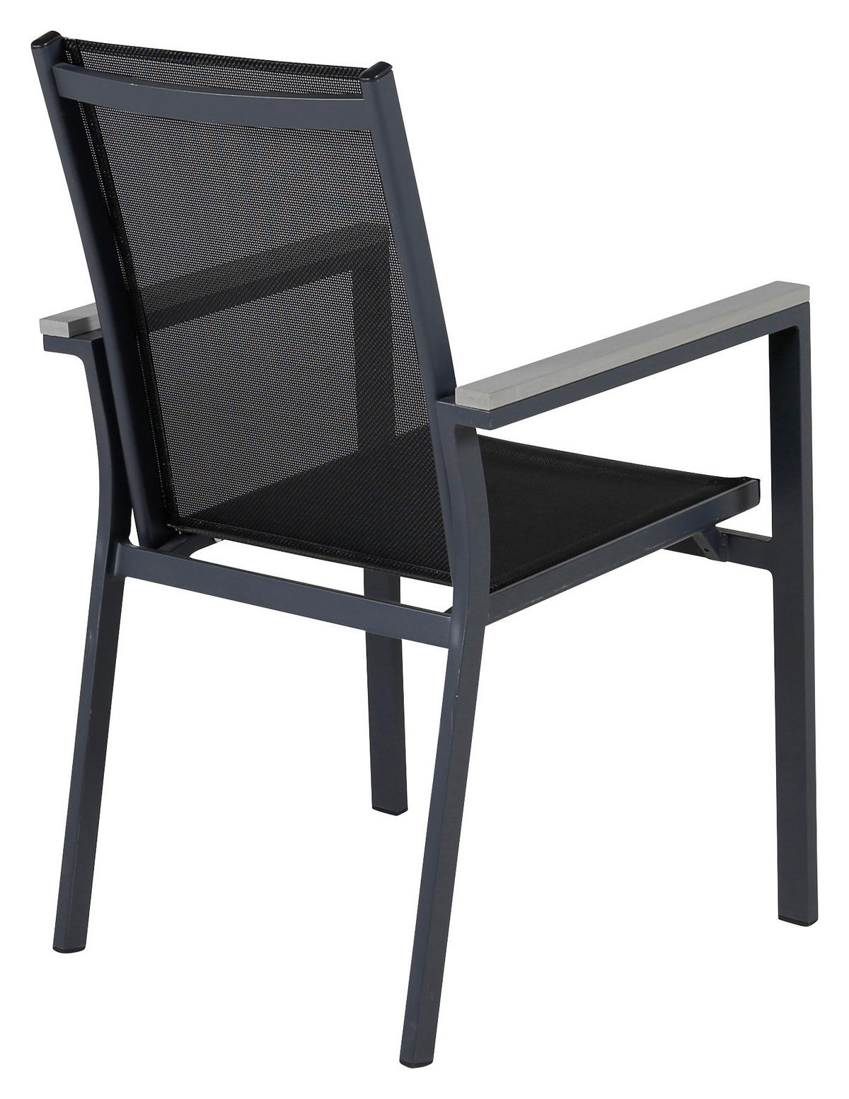 GARTENSTUHL-SET Metall, Textil Schwarz  - Schwarz, KONVENTIONELL, Textil/Metall (57/90/59cm) - Gardenson
