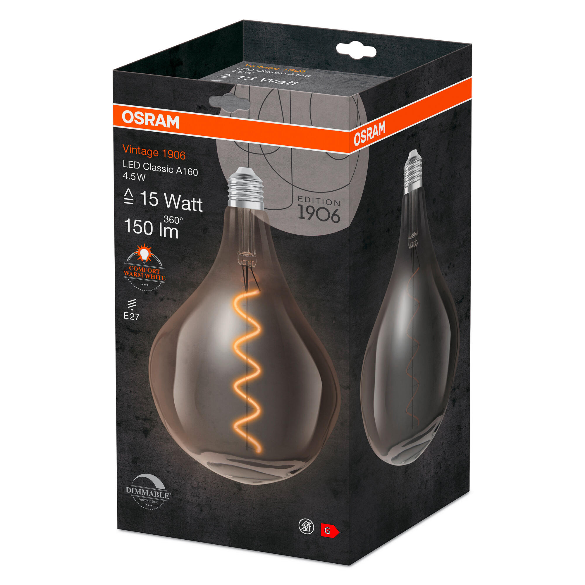 LED-LEUCHTMITTEL   E27 4,5 W  - Hellgrau, Basics, Glas (16,5/27cm) - Ledvance