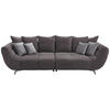 BIGSOFA Webstoff Dunkelgrau  - Edelstahlfarben/Dunkelgrau, LIFESTYLE, Textil/Metall (300/79/133cm) - Hom`in