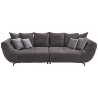 BIGSOFA Webstoff Dunkelgrau  - Edelstahlfarben/Dunkelgrau, LIFESTYLE, Textil/Metall (300/79/133cm) - Hom`in