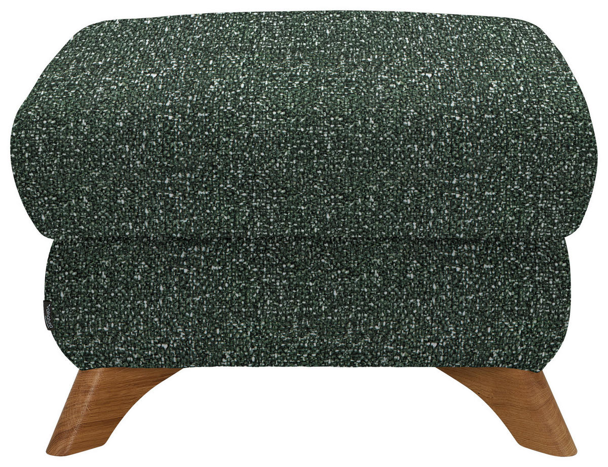 HOCKER in Textil Grün  - Eichefarben/Grün, Modern, Holz/Textil (65/47/65cm) - Valnatura