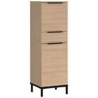 MIDISKÅP  - svart/ekfärgad, Modern, metall/trämaterial (38/120/38cm) - Xora