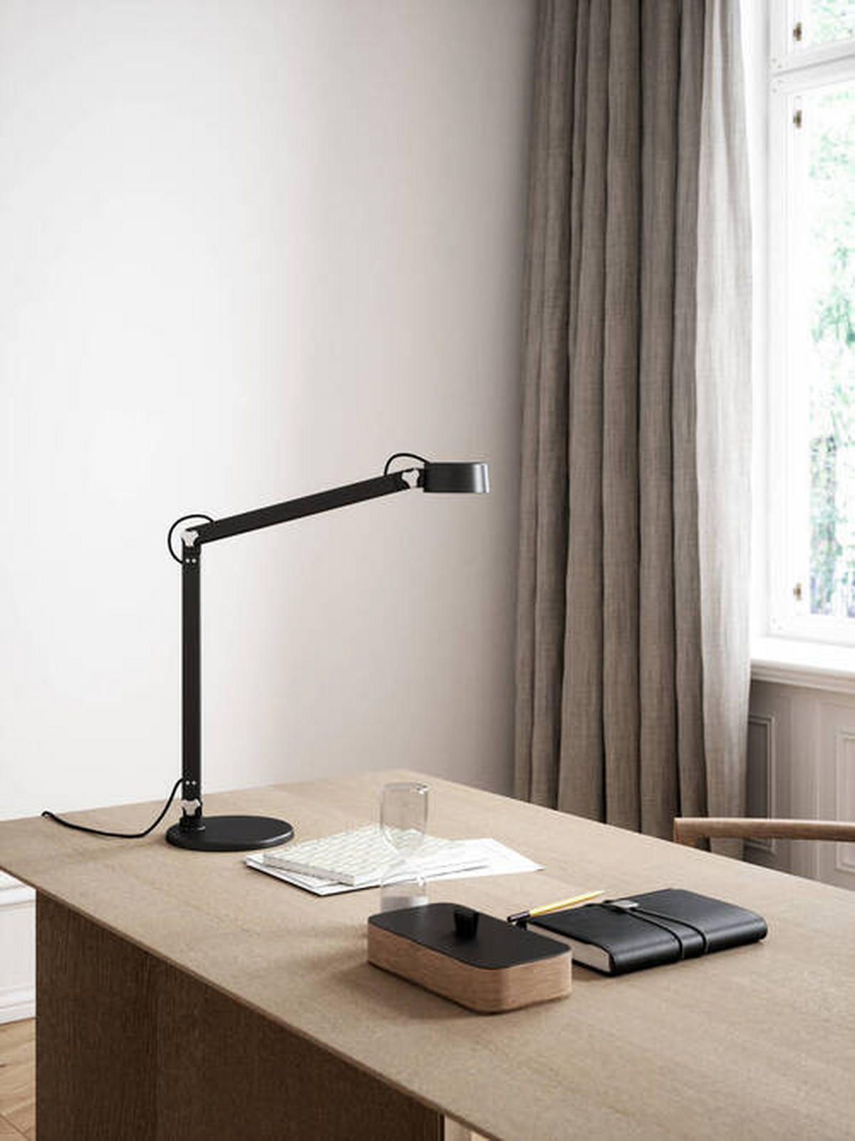 SCHREIBTISCHLEUCHTE Nobu 49,5/10,5/46,5 cm   - Schwarz, Design, Metall (49,5/10,5/46,5cm) - Nordlux