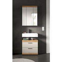 BADEZIMMER 2-teilig  in 60 cm  - Kaschmir/Schwarz, MODERN, Glas/Holzwerkstoff (60cm) - MID.YOU
