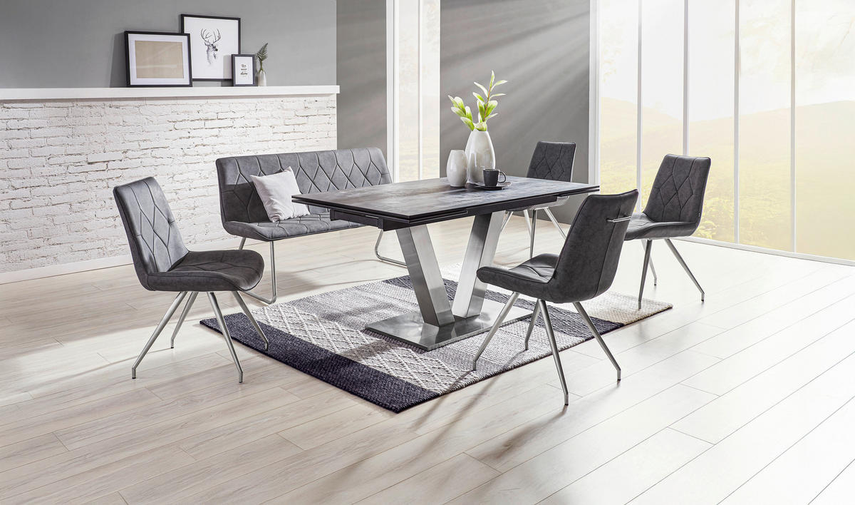 JEDÁLENSKÝ STÔL, 160-240/90/76 cm - Design, kov/keramika (160-240/90/76cm) - Novel