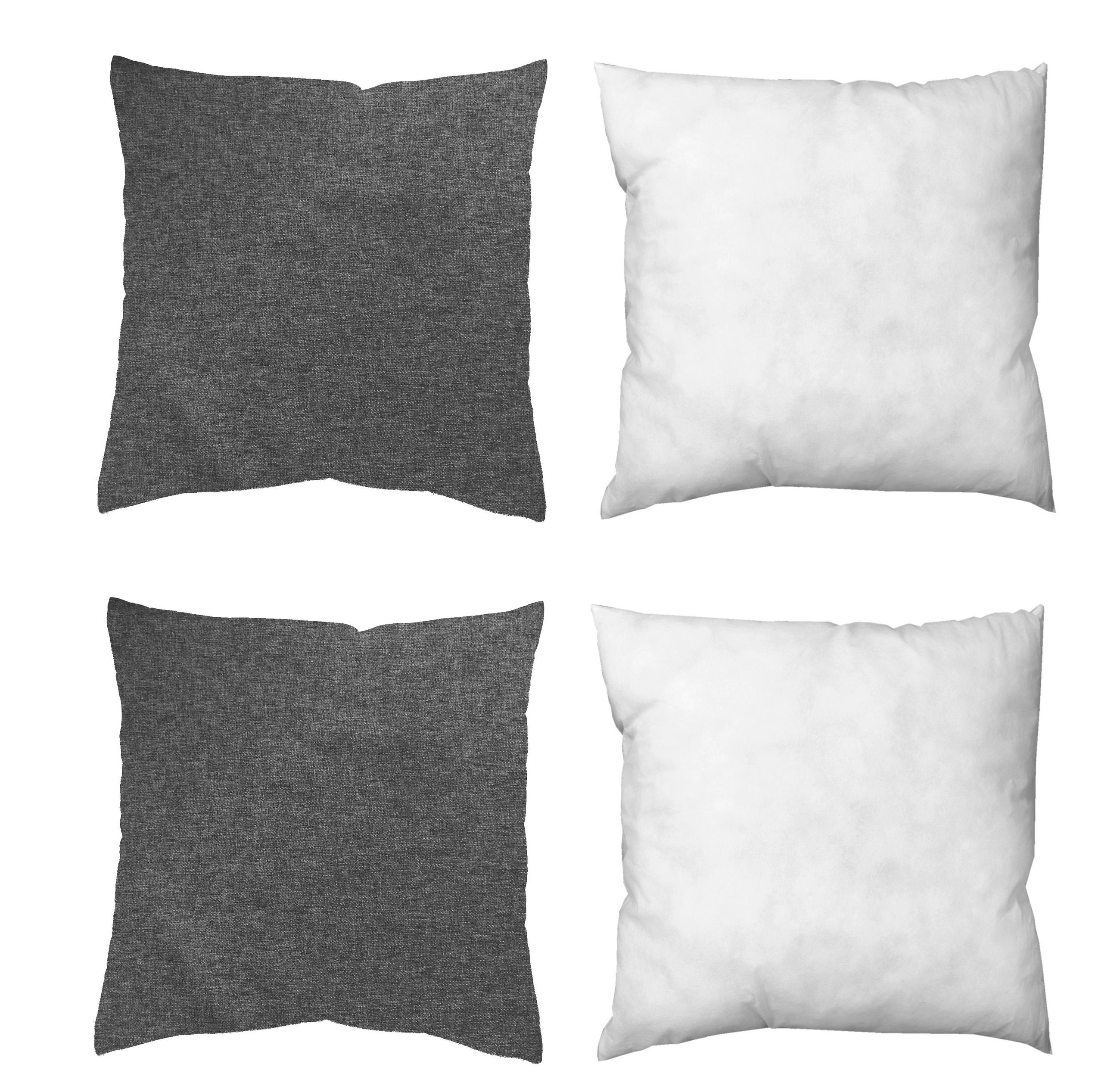 ZIERKISSEN  50/50 cm   - Anthrazit, Basics, Textil (50/50cm)