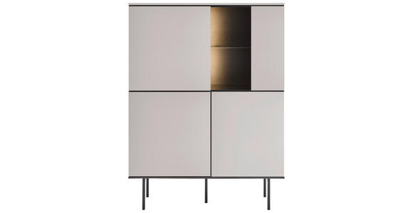 HIGHBOARD in 91/141/41 cm - Kaschmir/Schwarz, Design, Glas/Holzwerkstoff (91/141/41cm) - Voleo