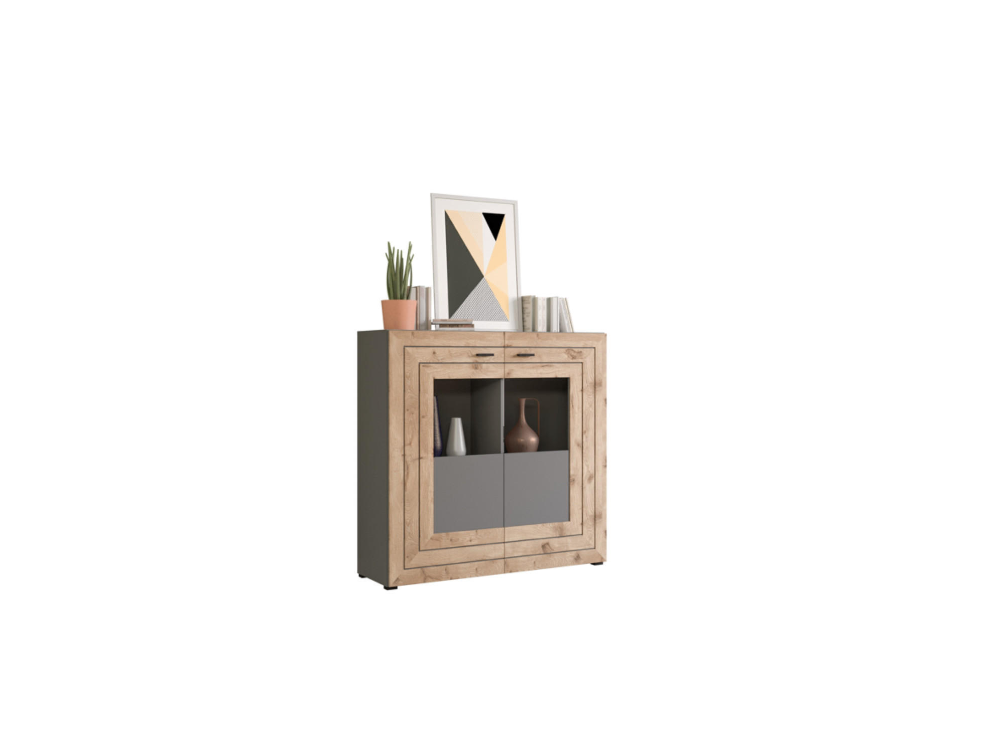 HIGHBOARD  in 120/117/37 cm  - KONVENTIONELL, Glas/Holzwerkstoff (120/117/37cm) - MID.YOU