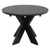 MATBORD svart rund  utdragbar, finns i olika storlekar, finns i olika trädekorer  - svart, Design, trä (105-195/105/75cm) - Best Price