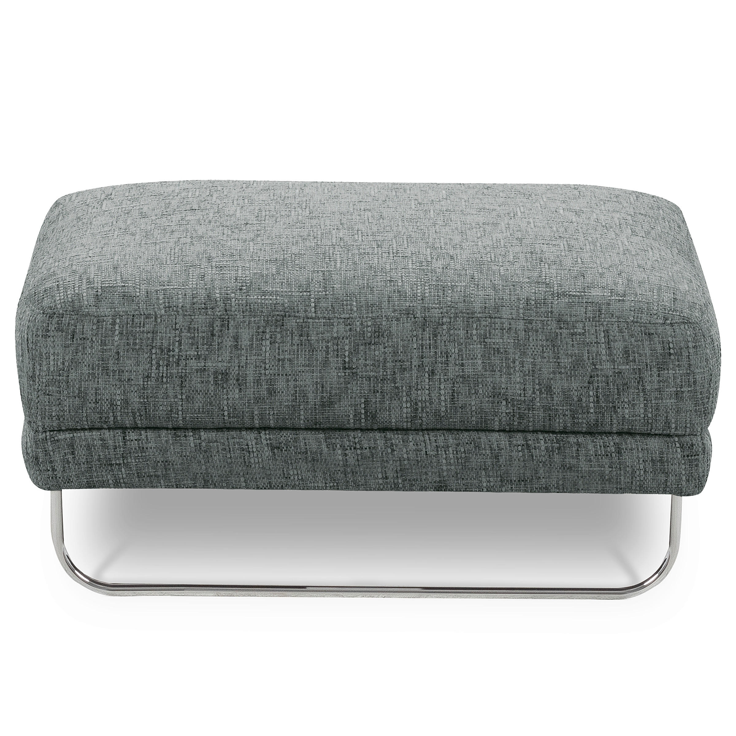HOCKER in Textil Anthrazit  - Chromfarben/Anthrazit, Design, Textil/Metall (96/45/80cm) - Livetastic