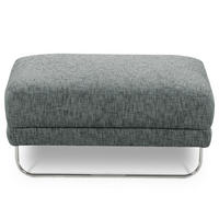 HOCKER in Textil Anthrazit  - Chromfarben/Anthrazit, Design, Textil/Metall (96/45/80cm) - Livetastic