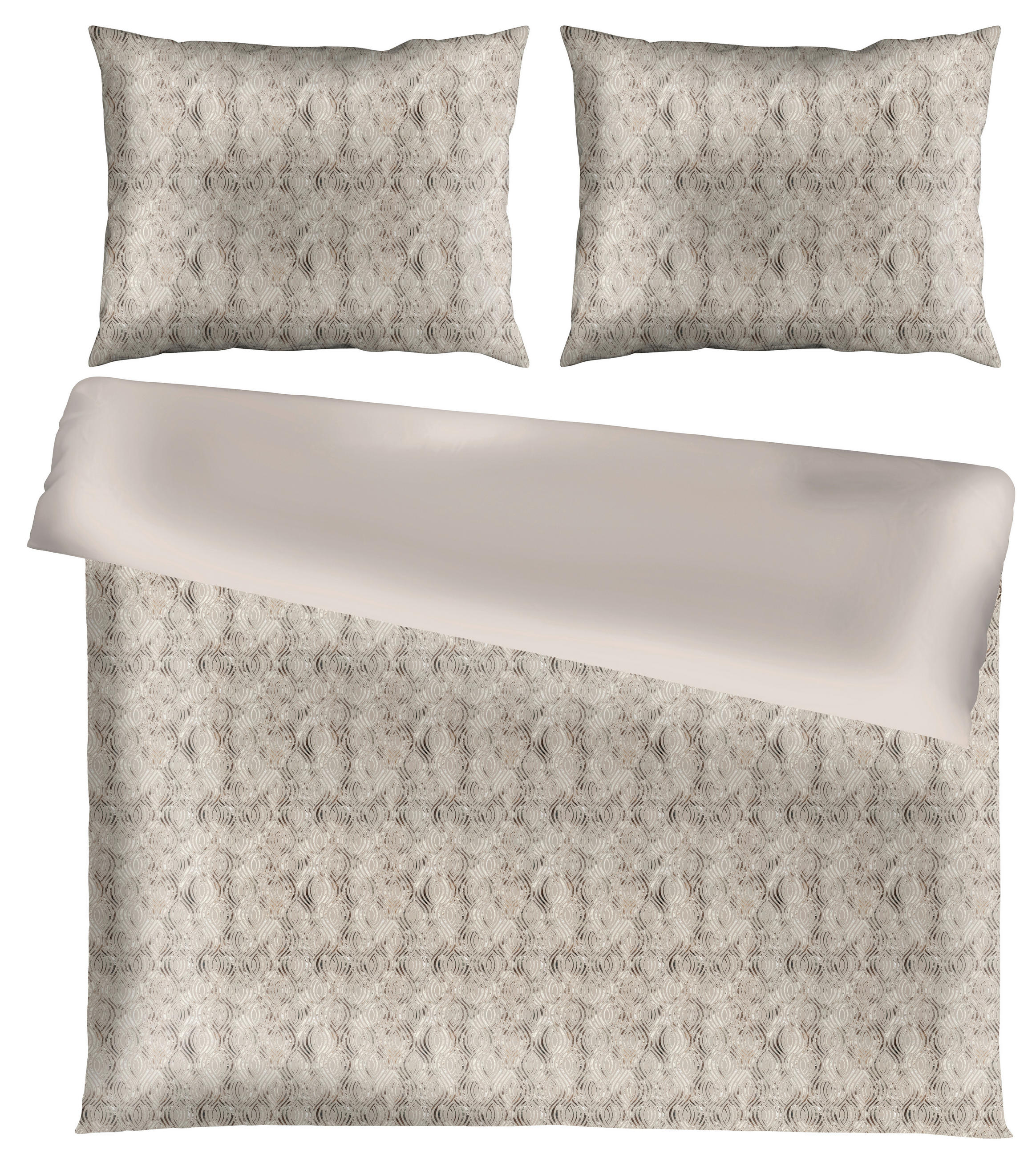 POSTELJNINA tkanina s fotografijo, saten bež  - bež, Konvencionalno, tekstil (200/200cm) - Novel