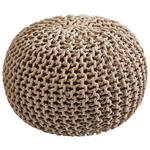 POUF Textilgeflecht Uni Grau 55/55/35 cm  - Beige/Grau, Trend, Textil (55/55/35cm) - Linea Natura