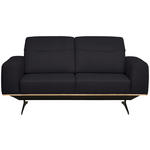 2-SITZER-SOFA in Leder Dunkelbraun  - Dunkelbraun/Schwarz, Design, Leder/Holz (174/76-97/102cm) - Novel