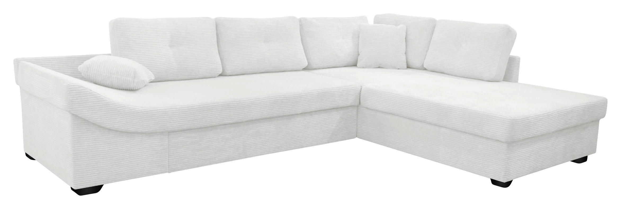 ECKSOFA in Cord Naturfarben  - Schwarz/Naturfarben, KONVENTIONELL, Holz/Textil (298/202cm) - Carryhome