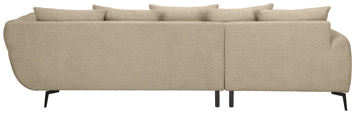 ECKSOFA Taupe Bouclé Zierkissen, Rückenkissen, Rücken echt  - Taupe/Schwarz, MODERN, Textil/Metall (217/318cm) - Carryhome