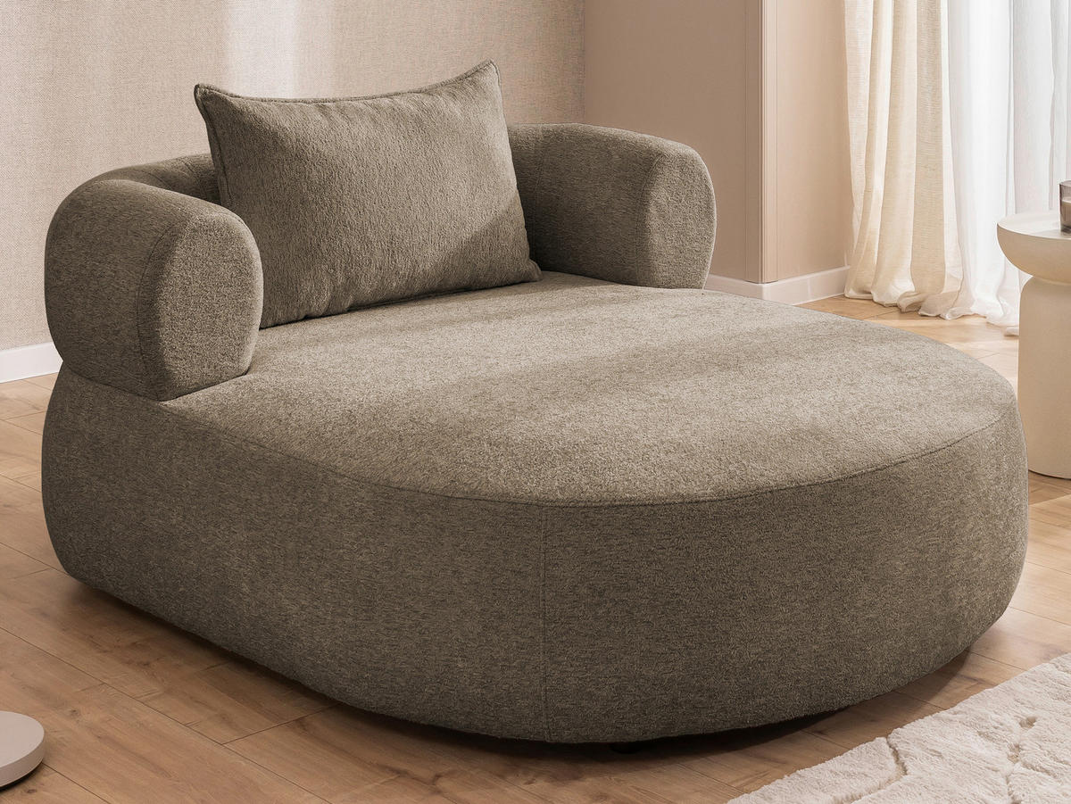 XXL-SESSEL Chenille Braun    - Schwarz/Braun, Design, Kunststoff/Textil (122/76/156cm) - Livetastic