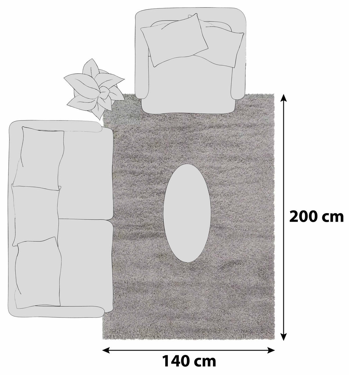 KOBEREC S VYSOKÝM VLASOM, 140/200 cm, béžová - béžová, Basics, textil (140/200cm) - Novel
