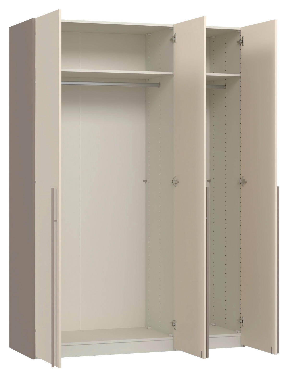 DREHTÜRENSCHRANK 152/220/59 cm,  in Kaschmir, Hellbraun, 3-türig  - Hellbraun/Kaschmir, Design, Holzwerkstoff/Metall (152/220/59cm) - Jutzler