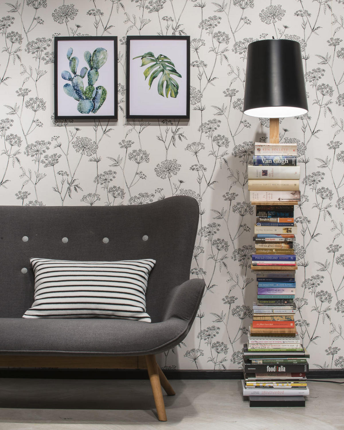 GOLVLAMPA Cambridge  30/168/49 cm   - svart, Design, metall/trä (30/168/49cm) - It's about Romi