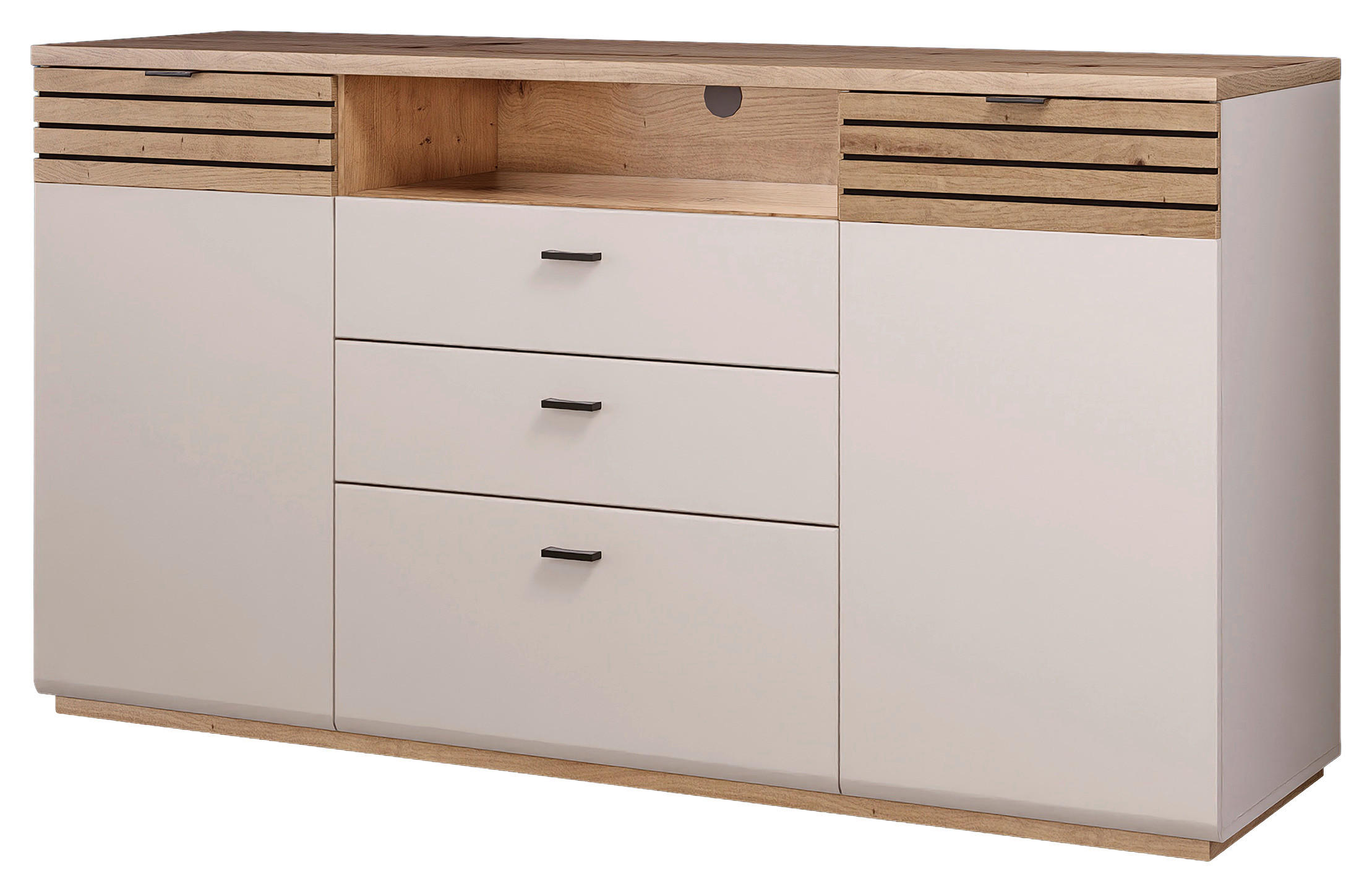 SIDEBOARD 175/94/47 cm Schwarz, Kaschmir, Eiche Artisan  175/94/47 cm  - Kaschmir/Schwarz, Design, Holzwerkstoff/Metall (175/94/47cm) - Stylife