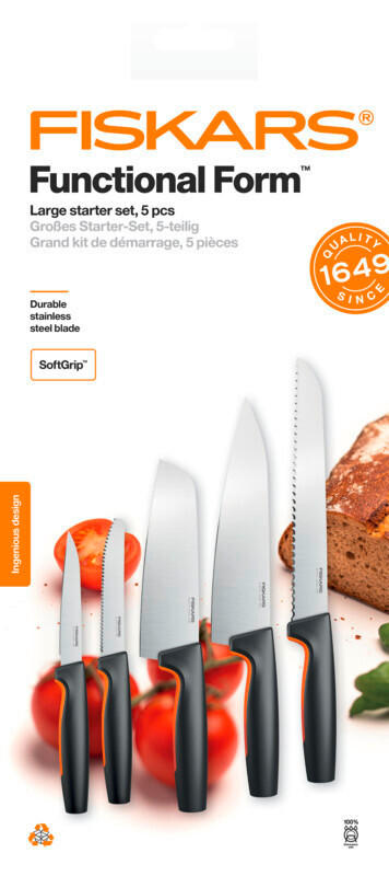 KÉSKÉSZLET  - fekete/narancs, Basics, műanyag (0.704kg) - Fiskars