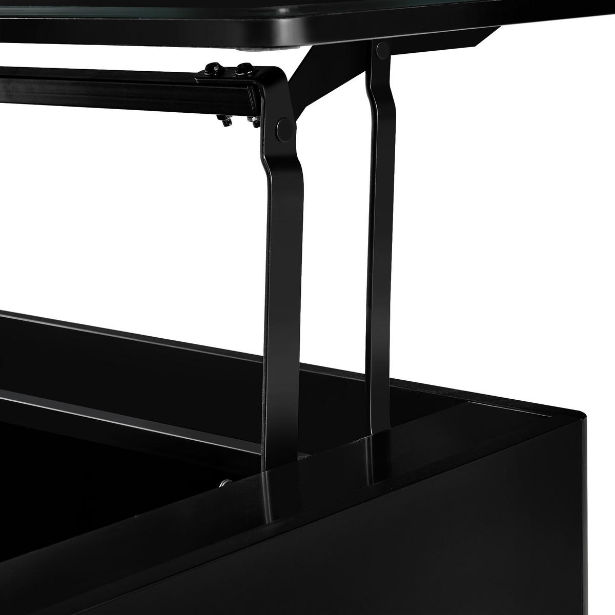 COUCHTISCH in Metall 70/40,5-65,5/60 cm  - Schwarz, Design, Metall (70/40,5-65,5/60cm) - Livetastic