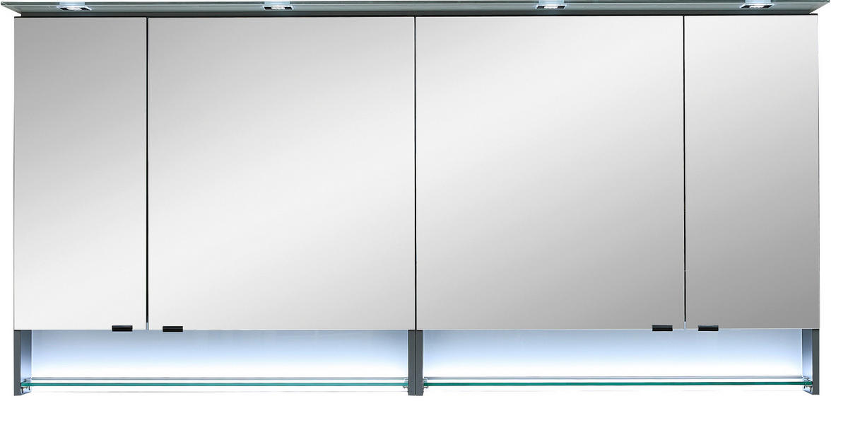SPIEGELSCHRANK 180/86,8/16 cm  - Schwarz/Grau, Design, Glas/Holzwerkstoff (180/86,8/16cm) - Leonardo Living