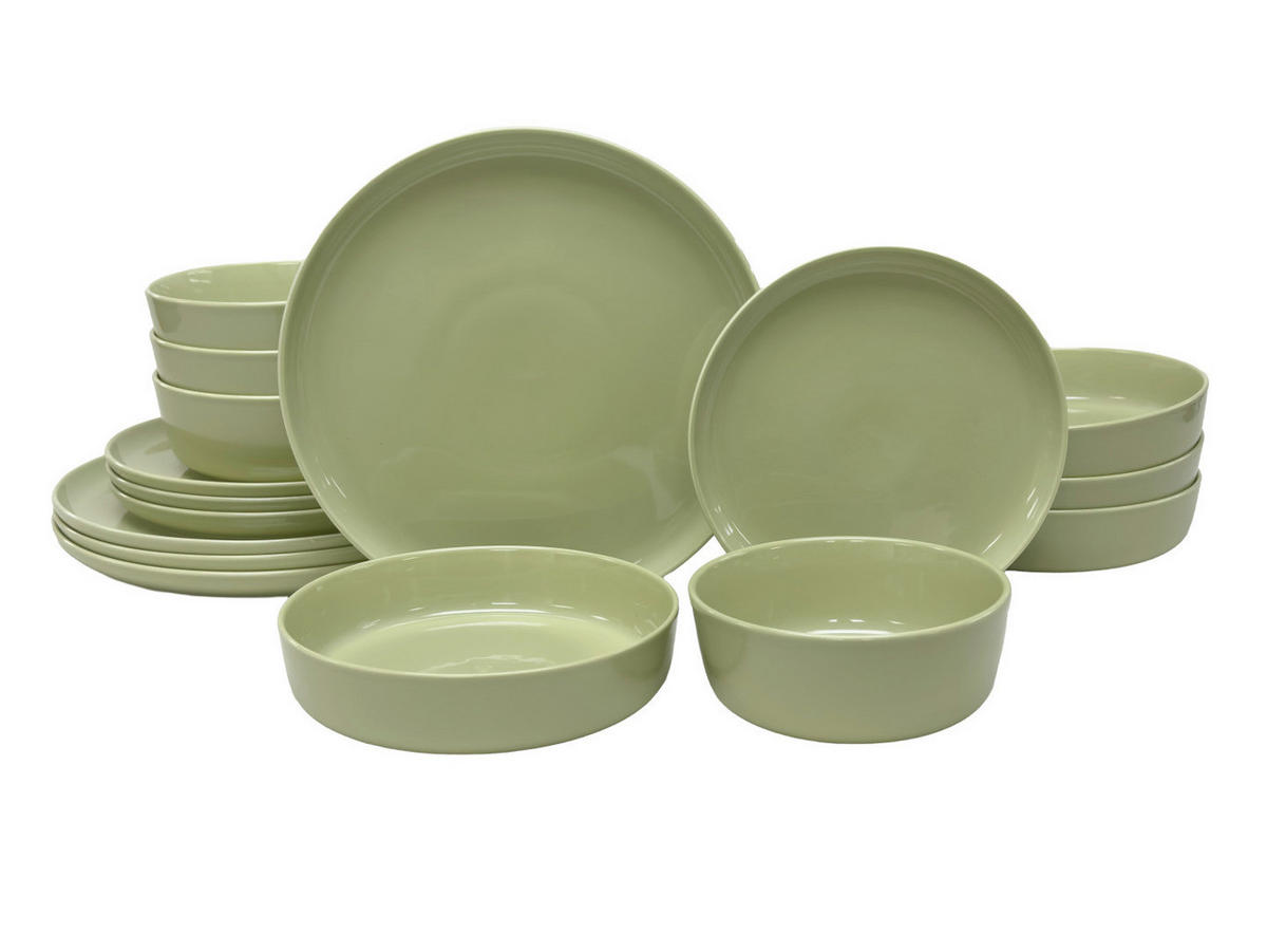KOMBISERVICE Colori verde 24-teilig  - Grün, Trend, Keramik - Novel