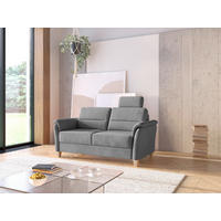 3-SITZER-SOFA in Flachgewebe Grau  - Eichefarben/Grau, KONVENTIONELL, Holz/Textil (179/89/89cm) - Sit & More