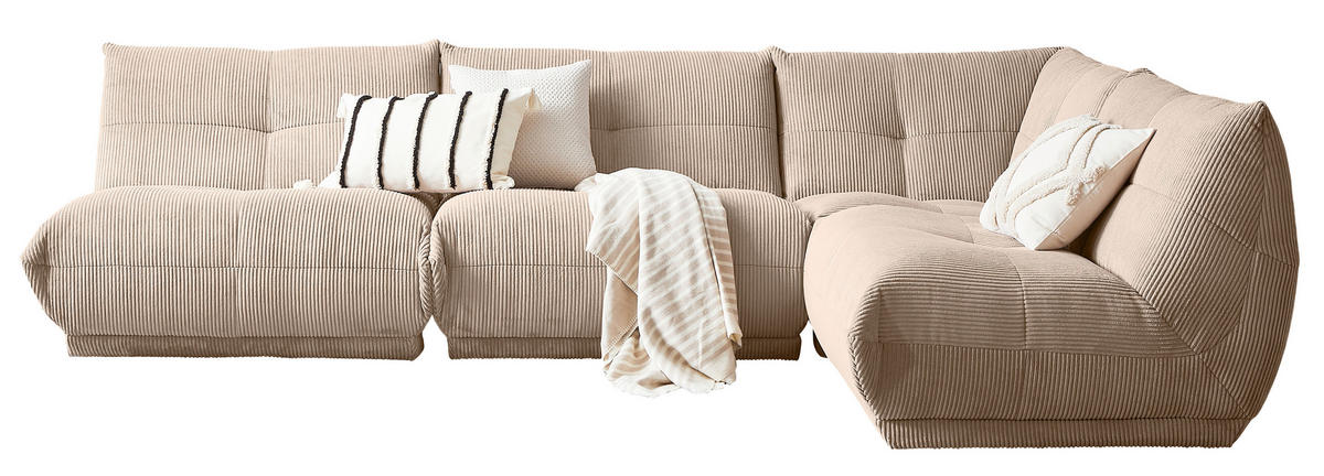 HÖRNSOFFA i manchester taupe  - taupe, Trend, textil (315/210cm) - Livetastic