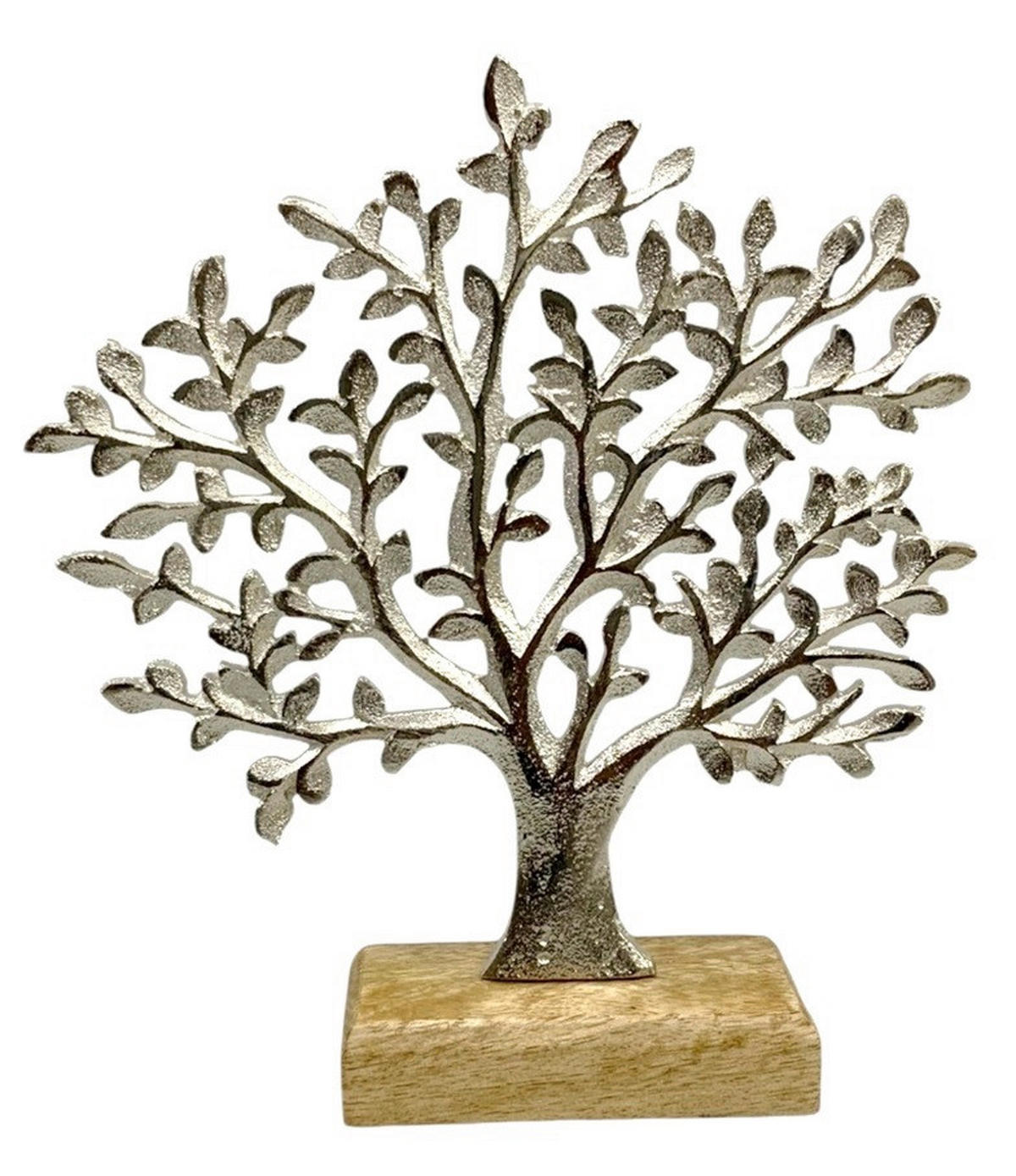 DEKOBAUM  - Silberfarben/Braun, LIFESTYLE, Holz/Metall (20/22,5/5cm) - Ambia Home