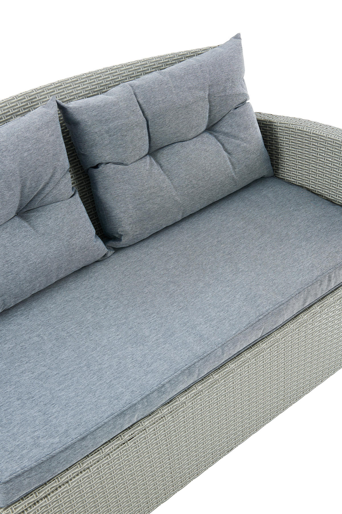 LOUNGEGARNITUR 141/180 cm Stahl  - Grau, MODERN, Kunststoff/Textil (141/180cm) - Ambia Garden