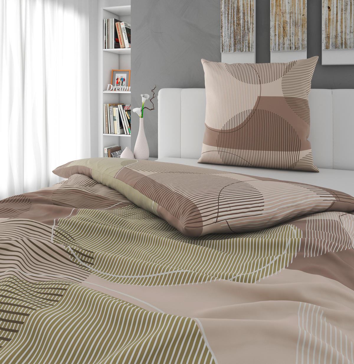 BETTWÄSCHE 2-teilig Flanell 155/220 cm  - Creme, Textil (155/220cm) - Novel
