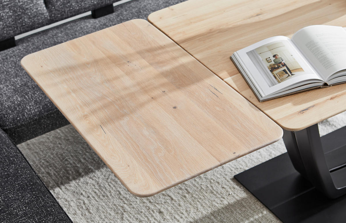 ESSTISCH Schwarz, Eiche Bianco rechteckig  ausziehbar  - Eiche Bianco/Schwarz, KONVENTIONELL, Holz (140-190/90/75cm) - Venda