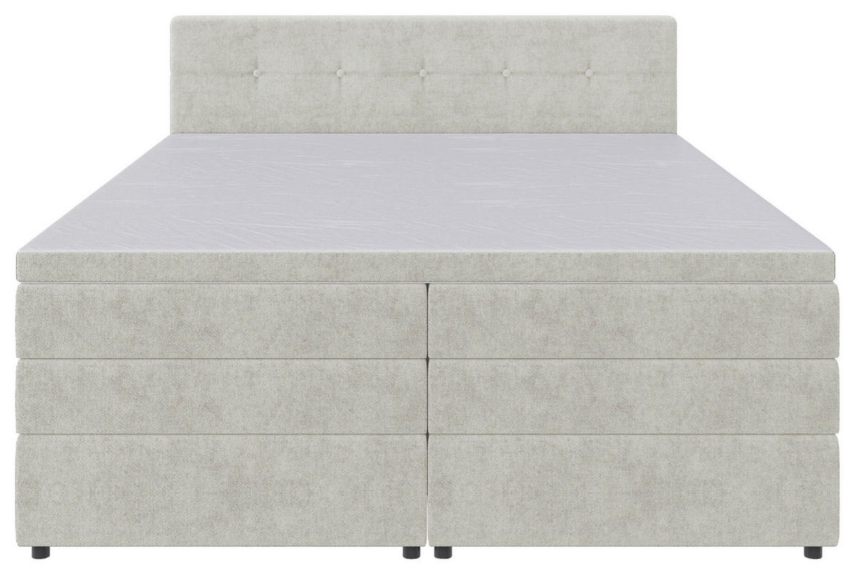 BOXSPRINGBETT 180/200 cm  in Creme  - Creme/Schwarz, Konventionell, Kunststoff/Textil (180/200cm) - Carryhome