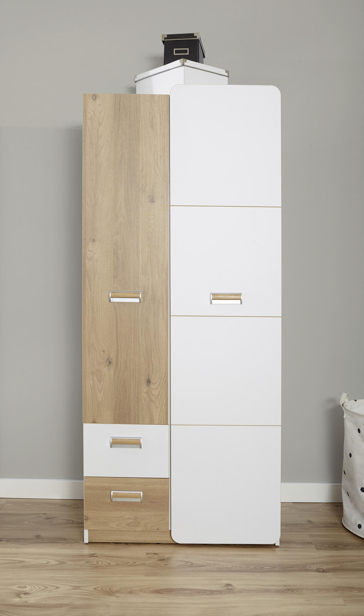 JUGENDZIMMER Weiß, Eschefarben  - Eschefarben/Birkefarben, MODERN, Holz/Holzwerkstoff (80/190cm) - MID.YOU