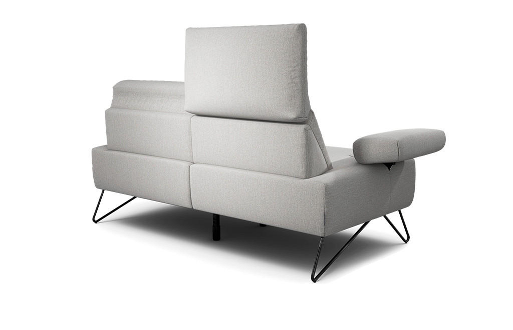 Thumbnail - Sensoo 2-Sitzer-Sofa Cosy, Hellgrau, Textil, 164-194x85x86-94 cm, Stoffauswahl, Armteil links, rechts, Wohnzimmer, Sofas...