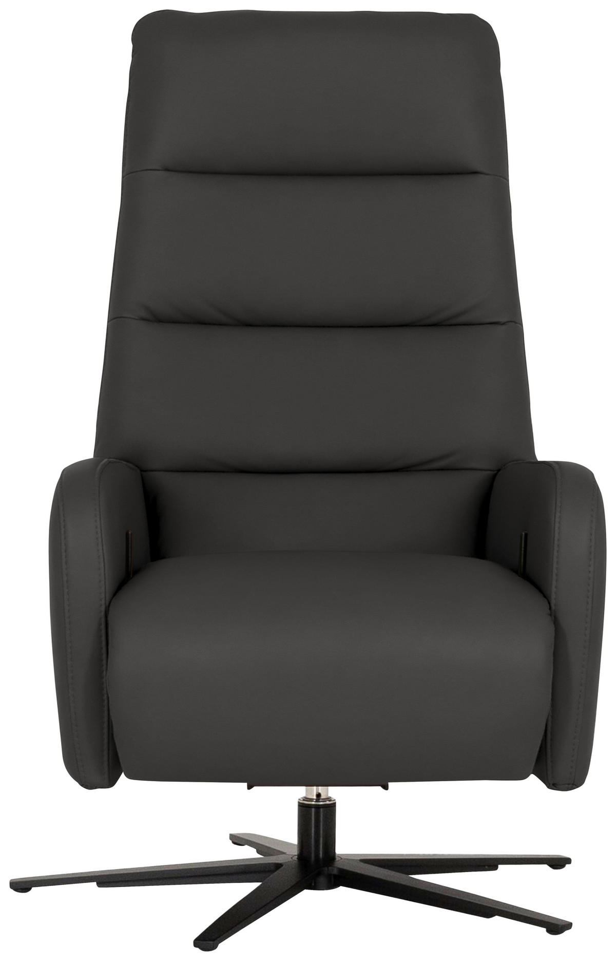 RELAXSESSEL Leder Dunkelgrau  - Dunkelgrau/Schwarz, Modern, Leder/Metall (66/110/83cm) - Joop!