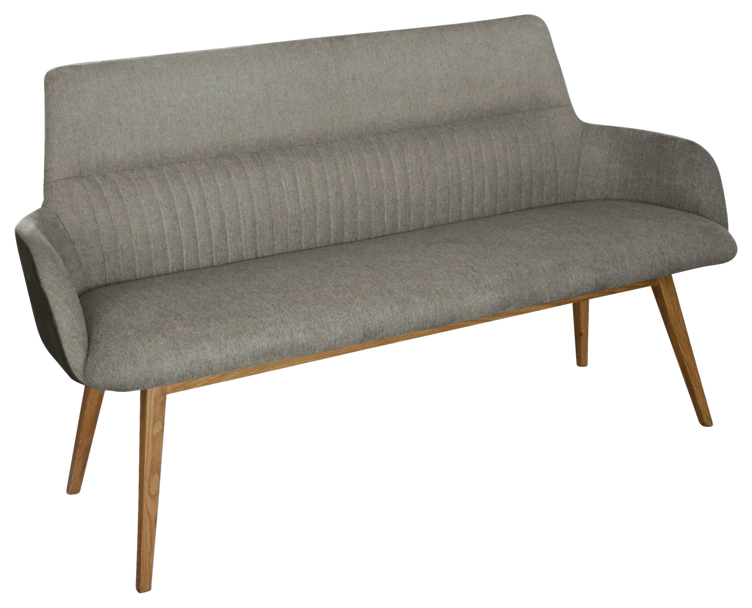 SITZBANK 157/88/62,5 cm  in Taupe, Eichefarben  - Taupe/Eichefarben, KONVENTIONELL, Holz/Textil (157/88/62,5cm) - Linea Natura