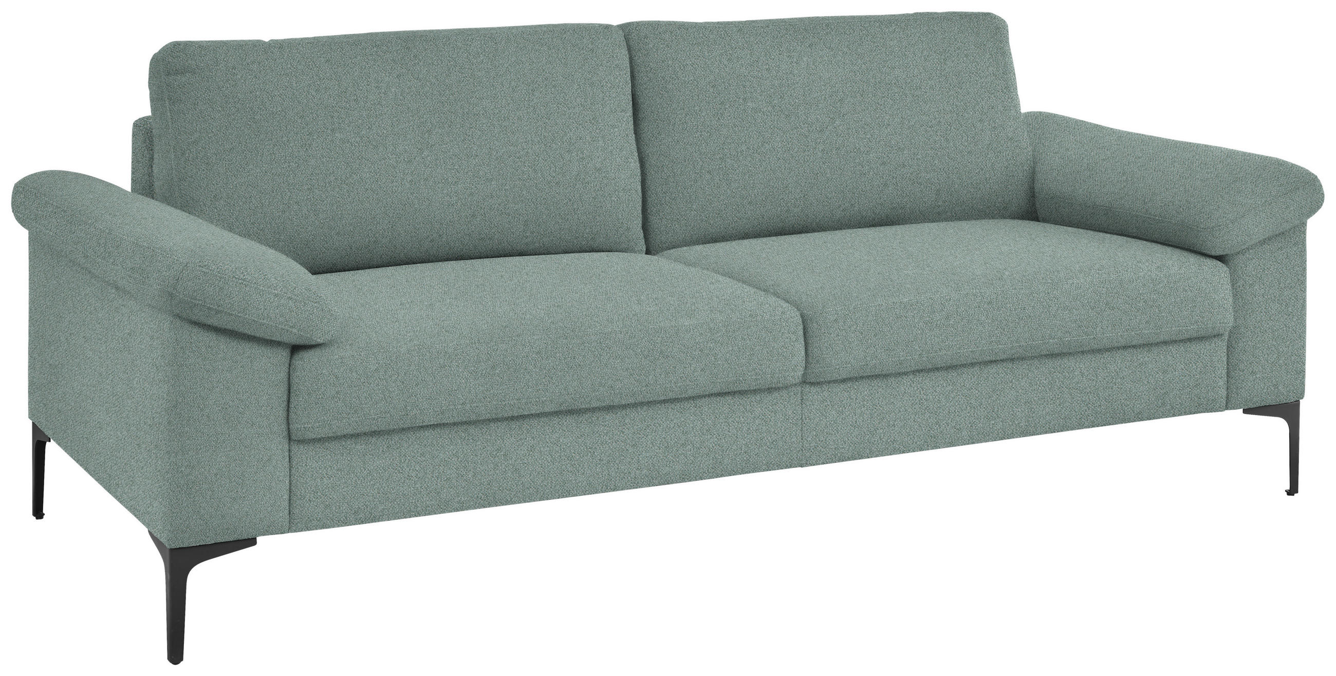3-SITZER-SOFA in Flachgewebe Salbeigrün  - Salbeigrün/Schwarz, Design, Textil/Metall (226/89/97cm) - Pure Home Lifestyle