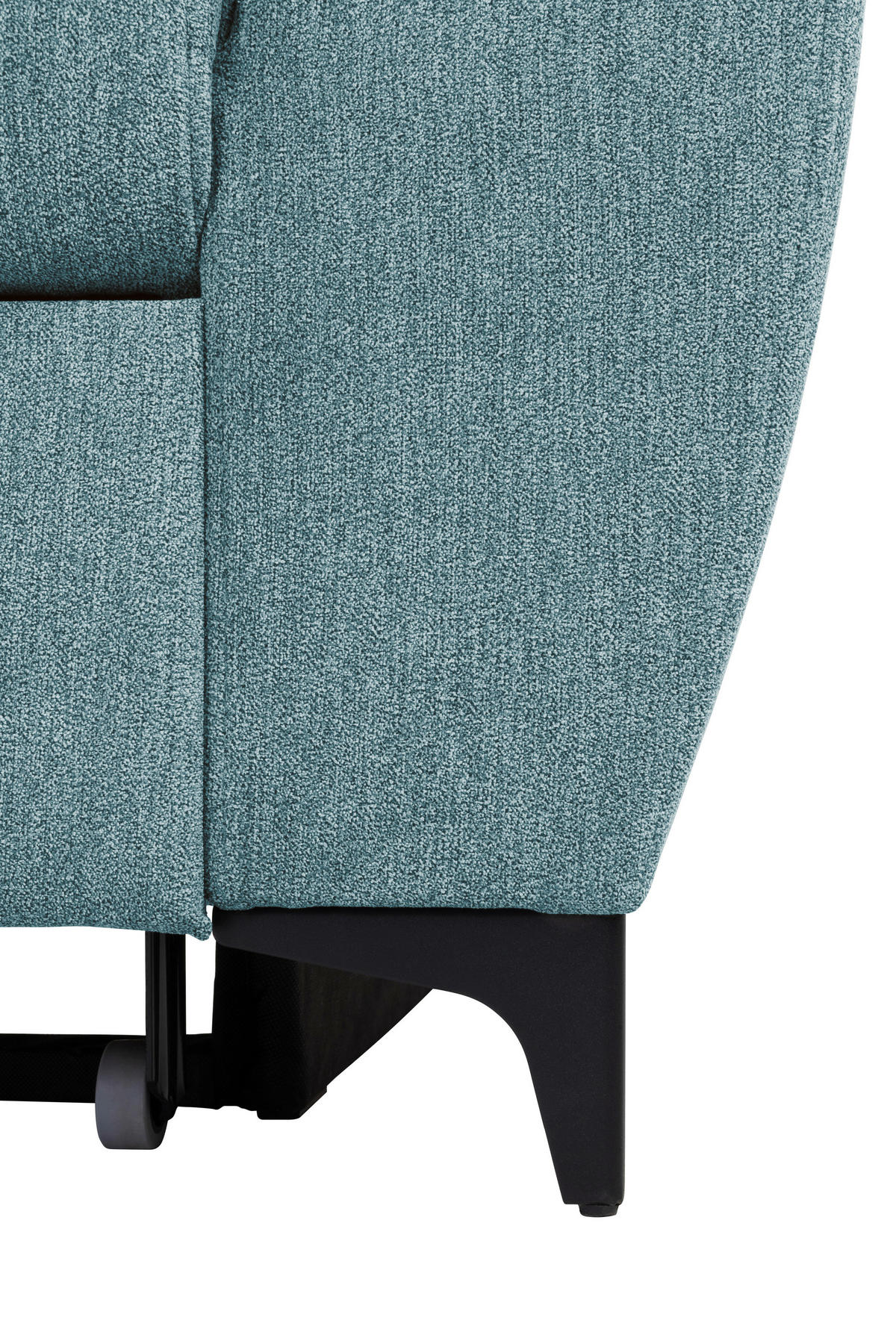 ECKSOFA in Velours Petrol  - Petrol/Schwarz, Konventionell, Textil/Metall (217/255cm) - MID.YOU